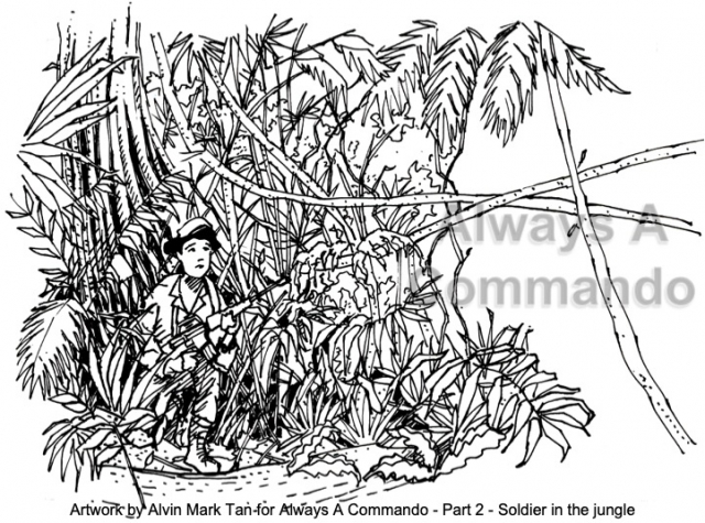 Artwork by Alvin Mark Tan for Always A Commando - Part 2 - Soldier in the jungle