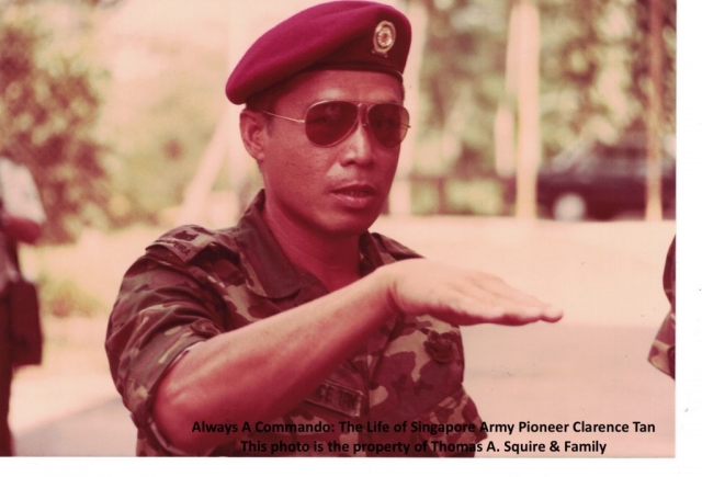 Clarence Tan meets then-President Wee Kim Wee during a visit to the SAF Commando Formation's camp in 1986 or 1987 - 1