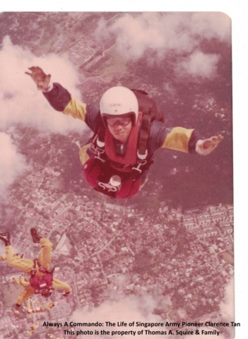 Clarence Tan parachuting-free-falling over Singapore - 1