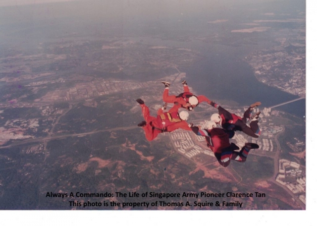 Clarence Tan parachuting-free-falling over Singapore - 2